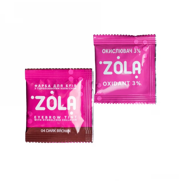 Eyebrow dye with collagen ZOLA Eyebrow Tint / SASHES + oxidizer, 5 ml