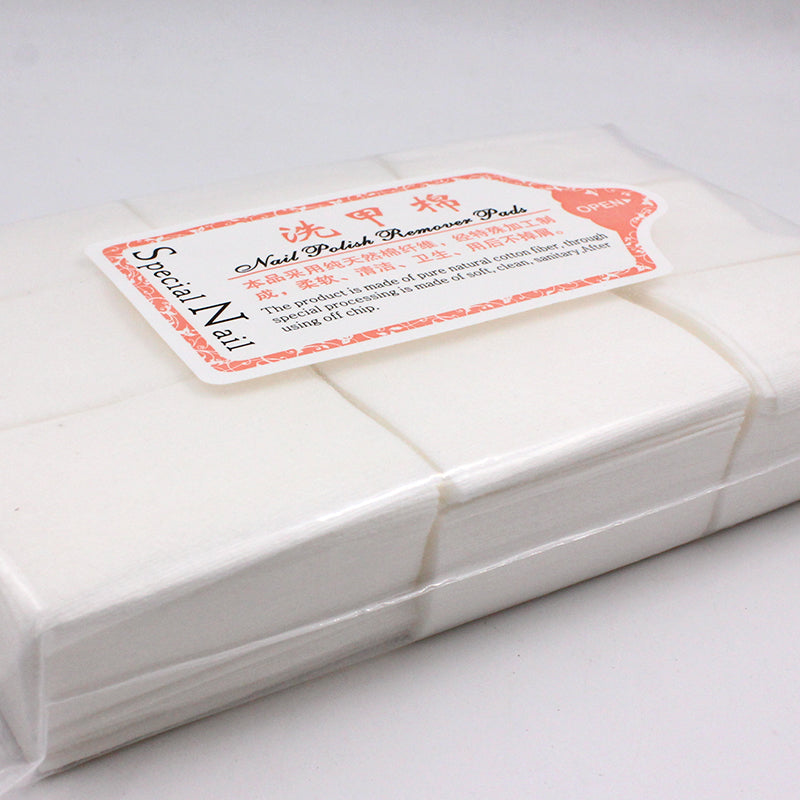 Disposable Nail Polish Remover Pad, 500pcs Fiber Nail Art Cleaning Tool White