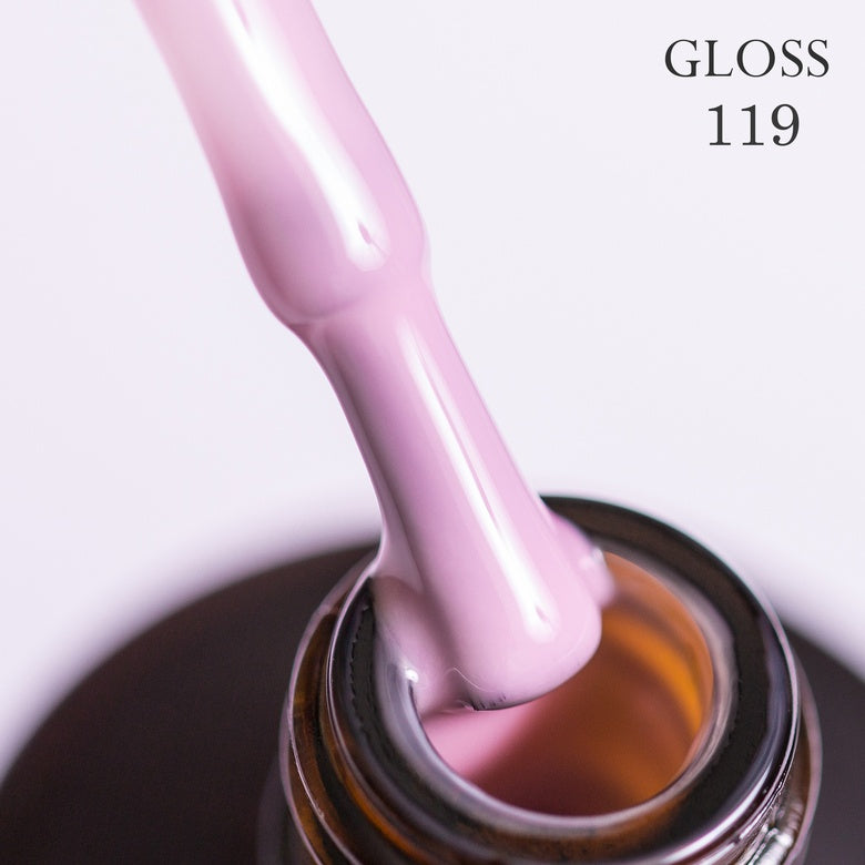 Gel polish 119 GLOSS (light pink camouflage), 11 ml