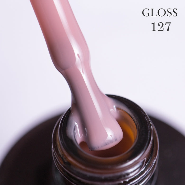 Gel polish 127 GLOSS (natural pink camouflage), 11 ml