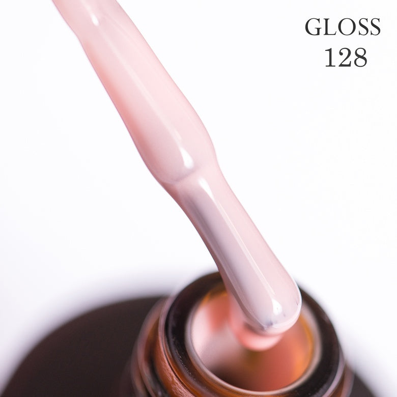 Gel polish 128 GLOSS (creamy pink camouflage), 11 ml