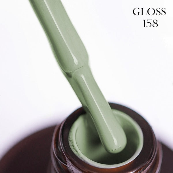 Gel polish 158 GLOSS (grey-olive), 11 ml