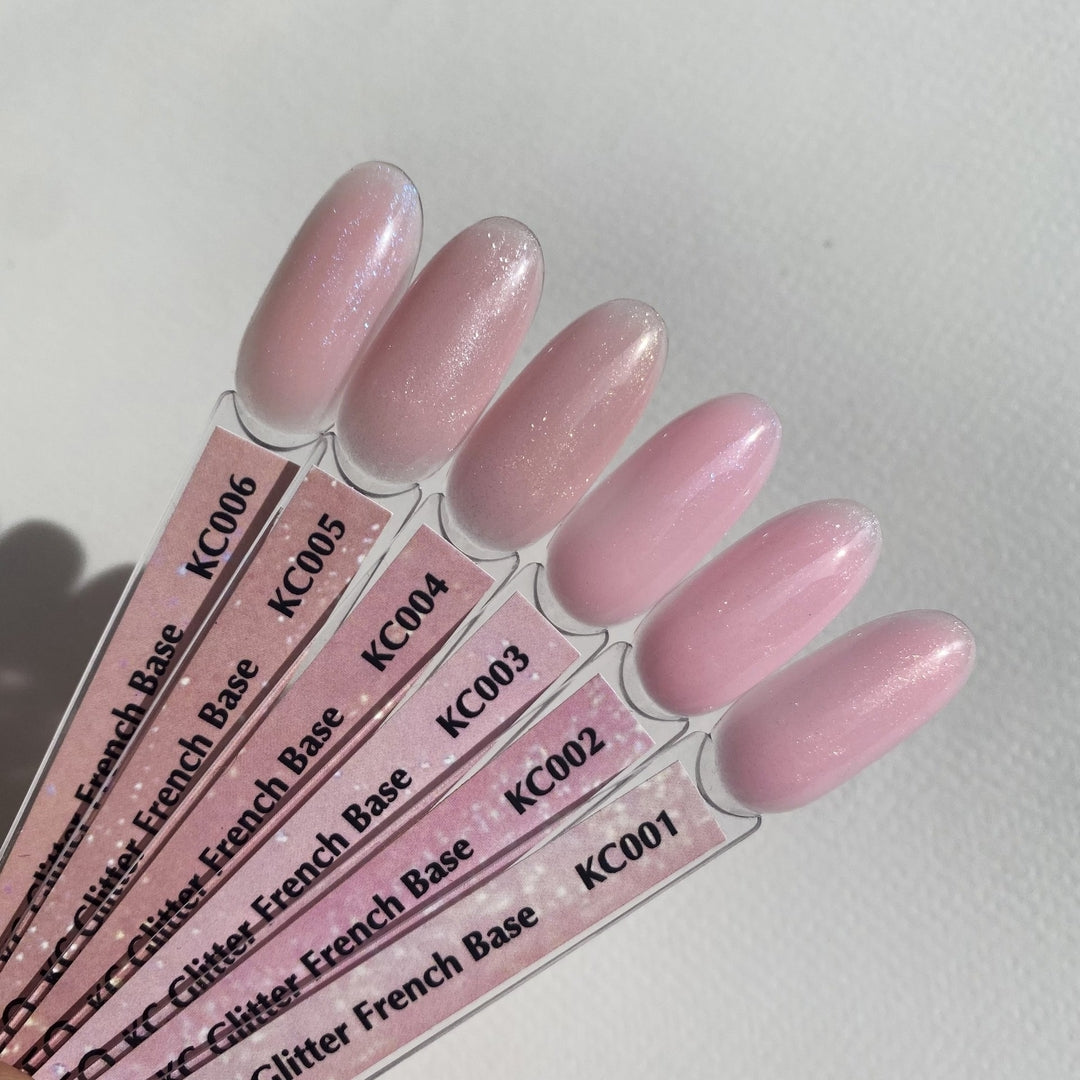 Komilfo KC004 Glitter Rubber French Base (Beige And Pink With Gold Micro Shine), 8ml