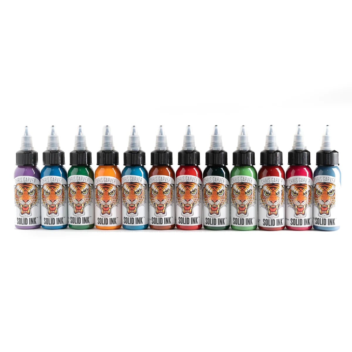 1oz Solid Ink Chris Garver Set 12 Colors Tattoo Ink