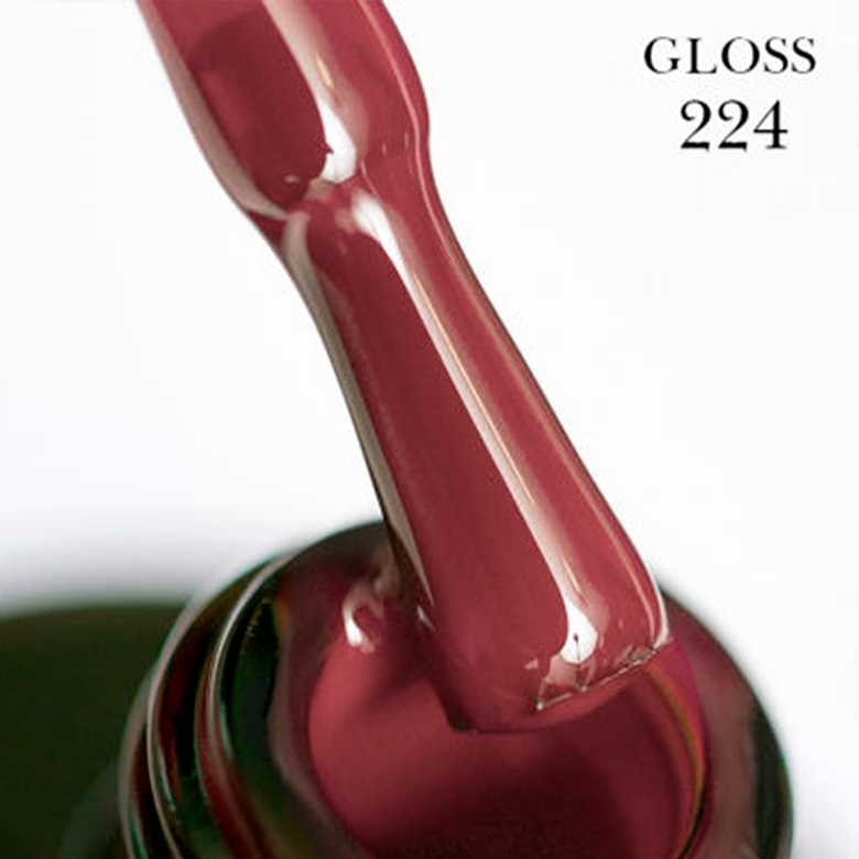 Gel polish 224 GLOSS (soothing wine), 11 ml