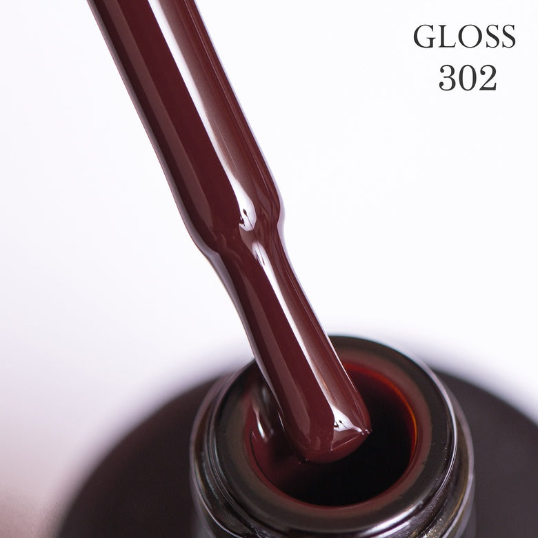 Gel polish 302 GLOSS (wine burgundy), 11 ml