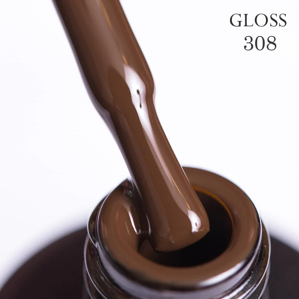 Gel polish 308 GLOSS (brown), 11 ml