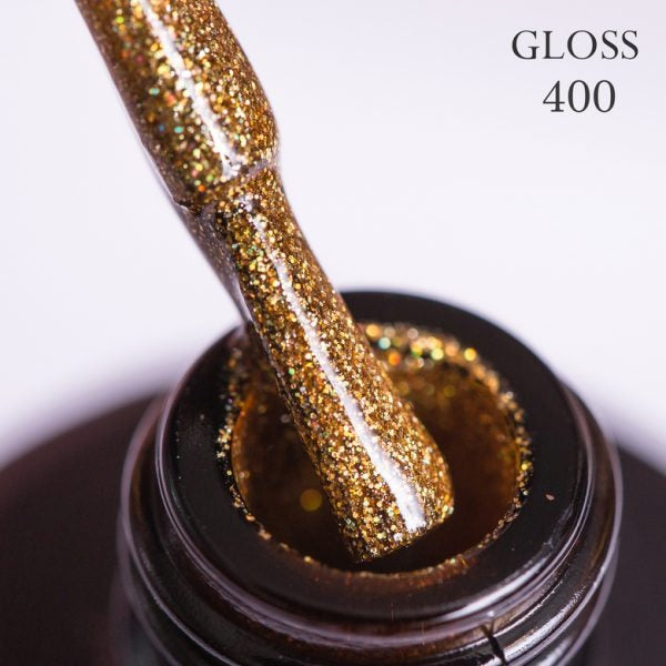 Gel polish 400 GLOSS (golden yellow with micro-shine), 11 ml
