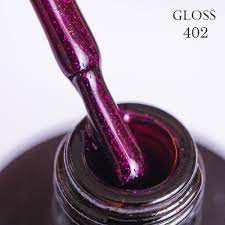 Gel polish 402 GLOSS (plum with microglittter), 11 ml