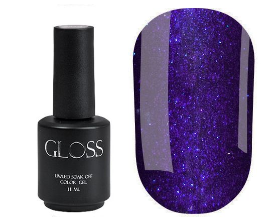 Gel polish GLOSS 403 (dark blue with micro-shine), 11 ml
