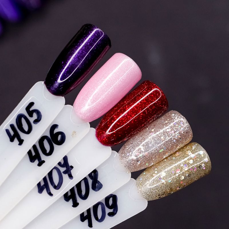 Gel polish GLOSS 405 (purple with micro-shine), 11 ml