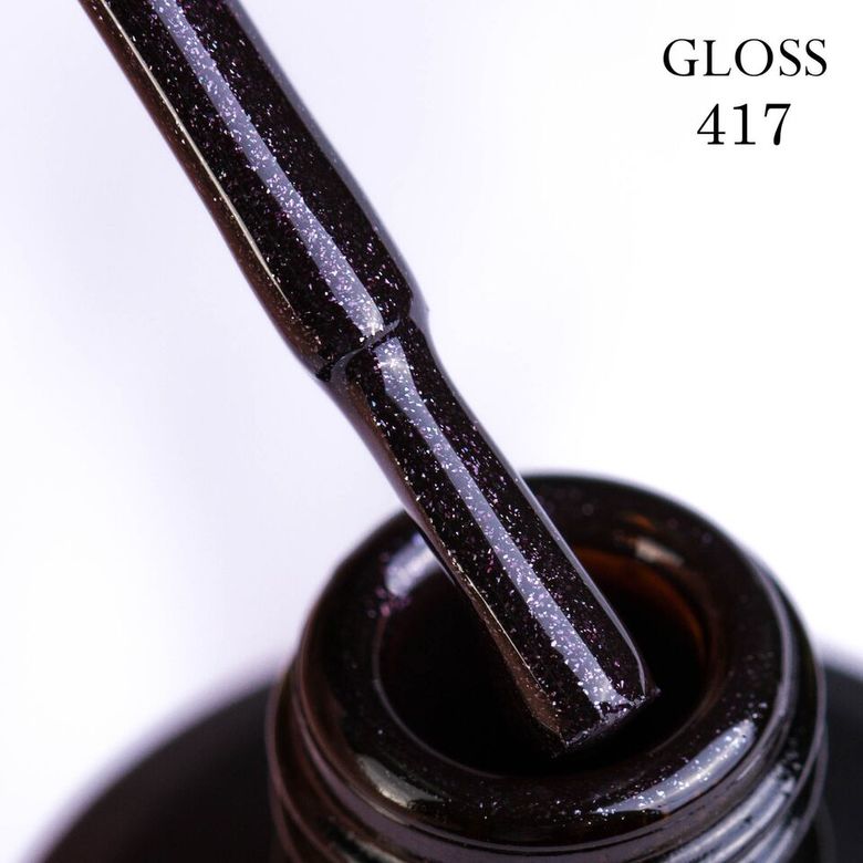 Gel polish 417 GLOSS (dark plum with micro-shine), 11 ml