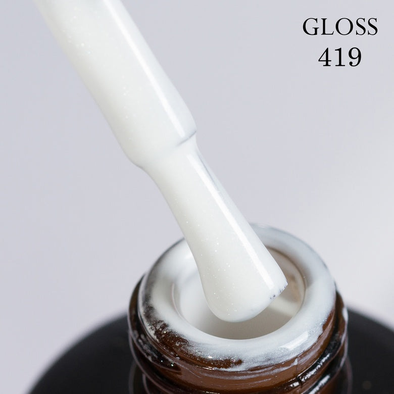 Gel polish 419 GLOSS (white with micro-shine), 11 ml