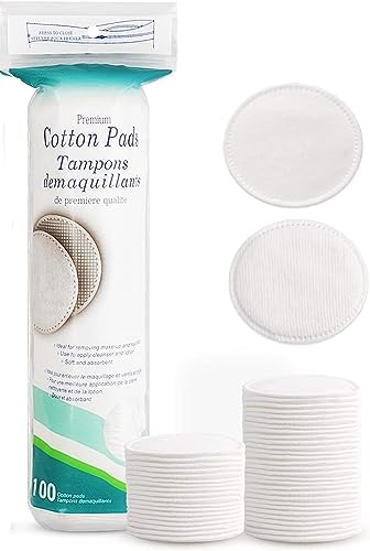 Makeup Remover cotton Pads for Face 100 pack Hypoallergenic