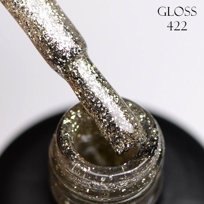 Gel polish 422 GLOSS (white gold with micro-shine), 11 ml