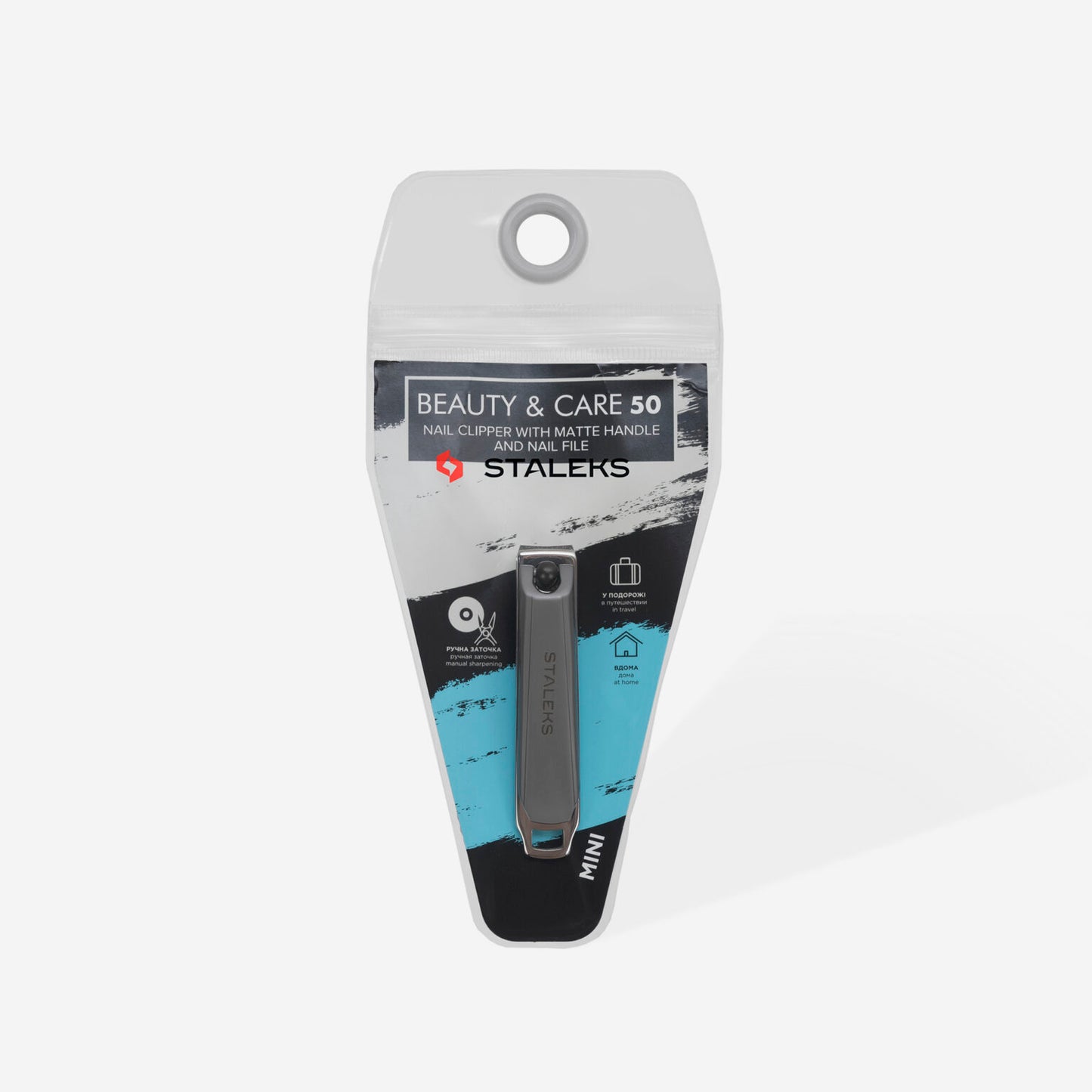 STALEKS Nail clipper with matte handle and nail file Staleks Beauty & Care 50 (small) (KBC-50)