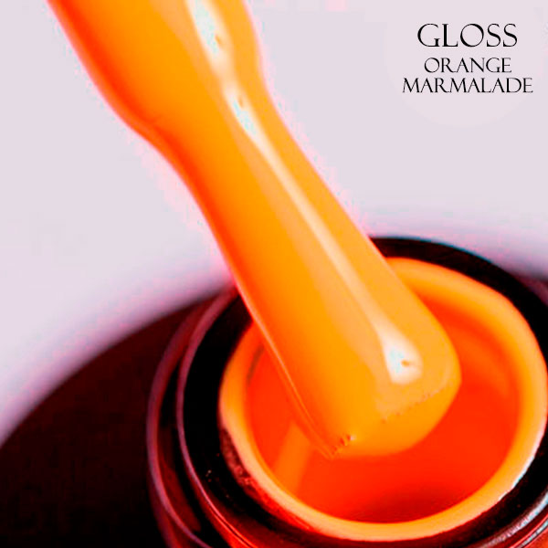 Gel polish Orange Marmalade 504 GLOSS (neon bright orange), 11 ml