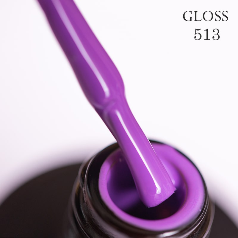 Gel polish 513 GLOSS (bright pink-lilac), 11 ml