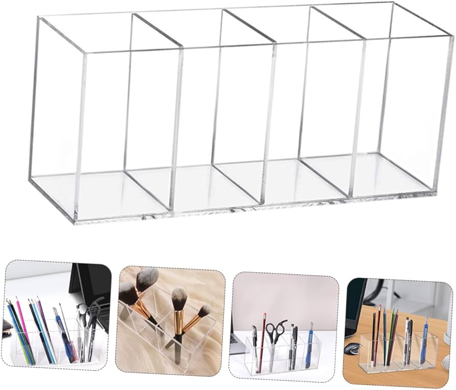 Acrylic pen holder display makeup brush case