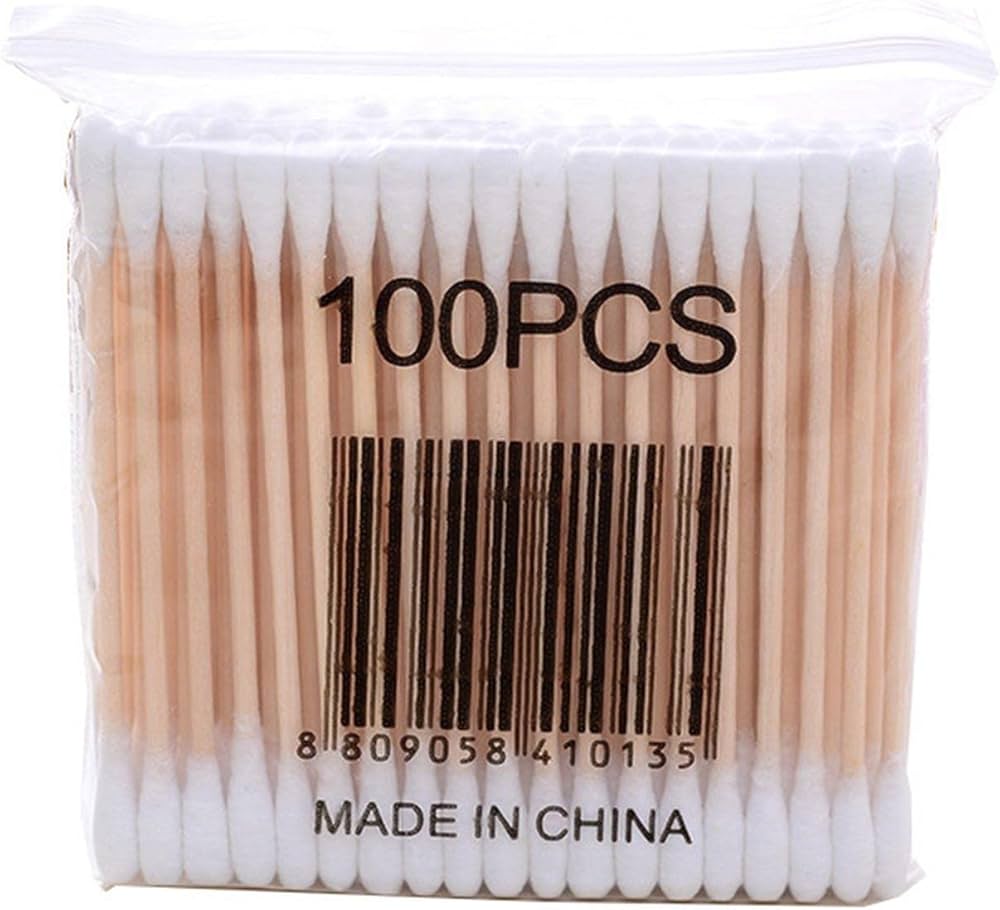 Cotton buds, wooden, 100 pcs