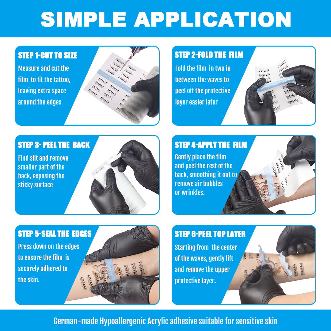 EMALLA grece  0.02mm matte tattoo protection film roll(15cmX10m)