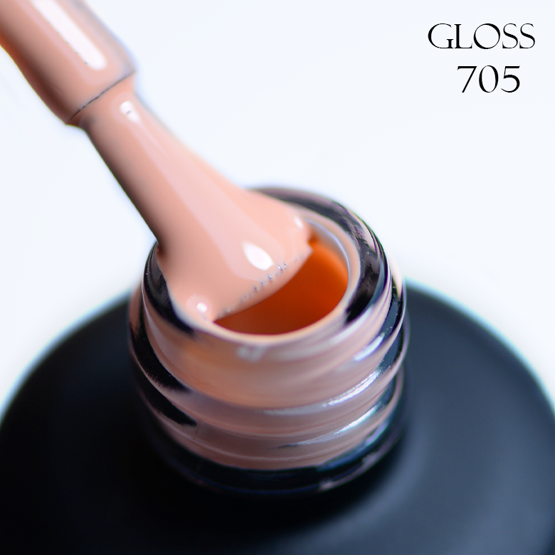 Gel polish 705 GLOSS (peach beige), 11 ml