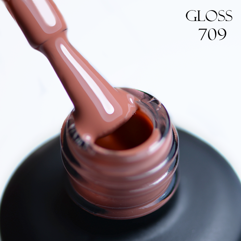 Gel polish 709 GLOSS (brown terracotta), 11 ml