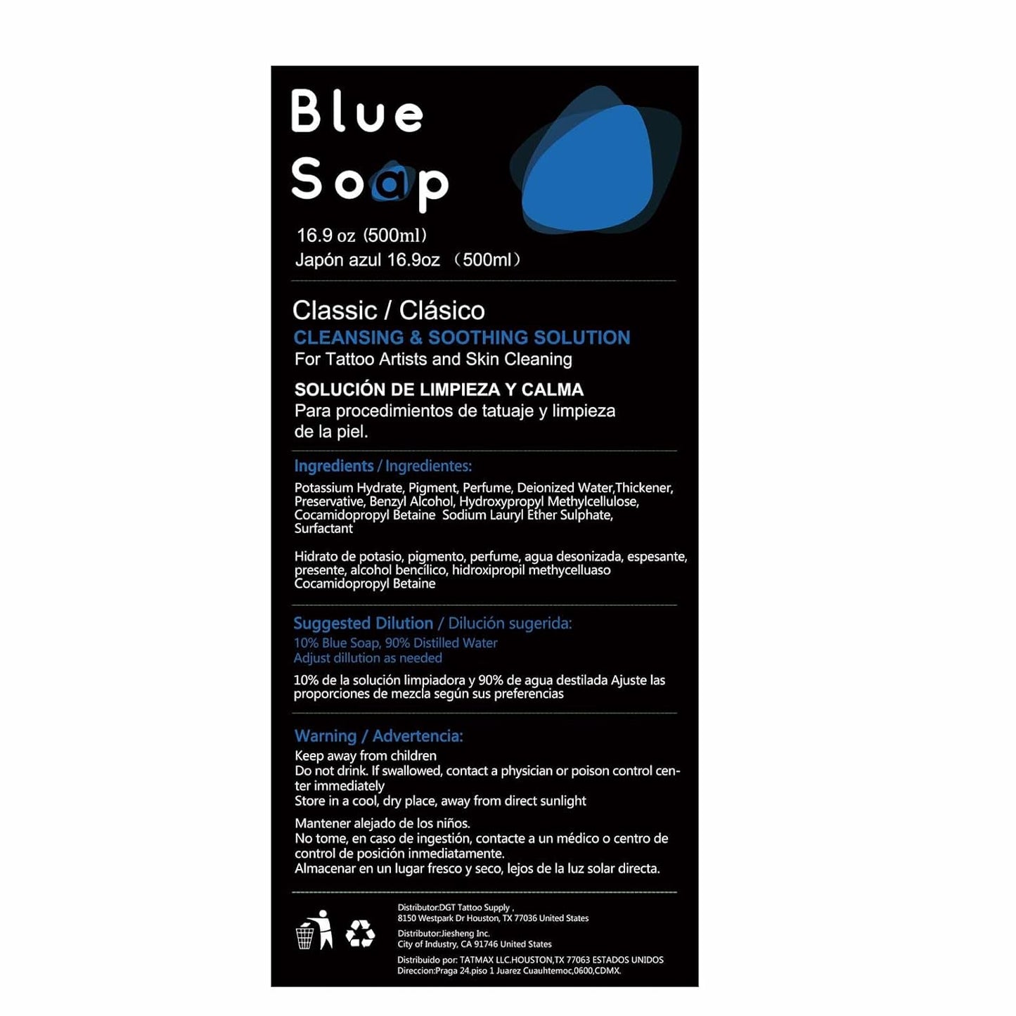 Blue Soap Cleansing and Soothing Solution Dragoart for tattoo, 500ml
