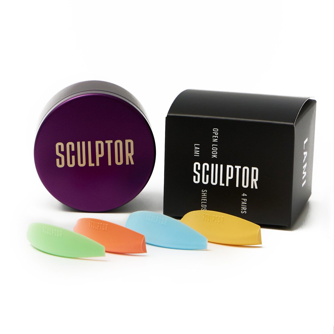 SCULPTOR Open Look eyelash shields set, 4 pairs in different colors (S, M, L, XL)