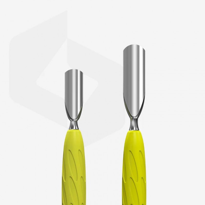 STALEKS Manicure pusher Gummy with silicone handle UNIQ 10 TYPE 1 (rounded wide and rounded narrow pusher)
