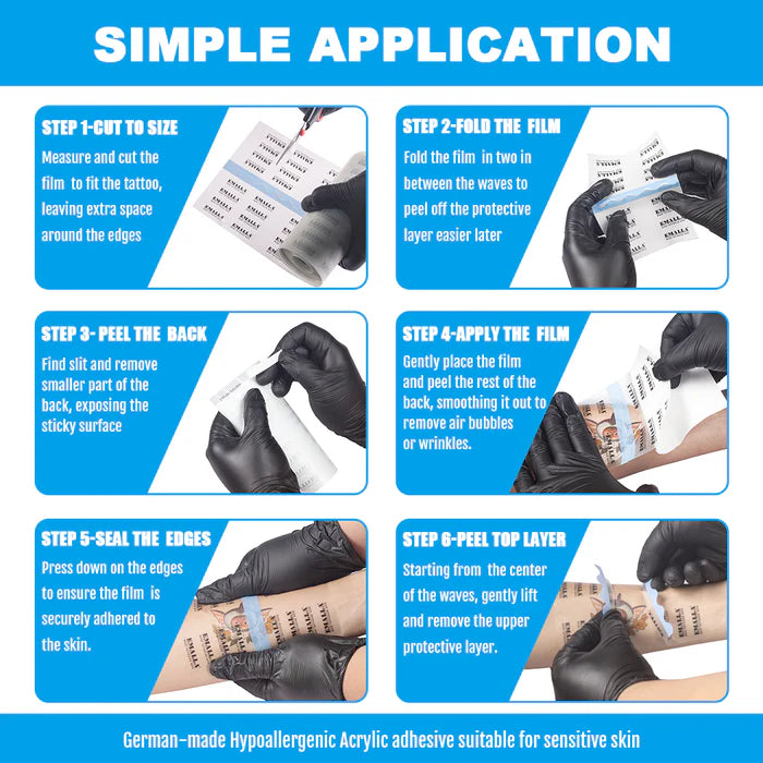 EMALLA Grece 0.02mm Tattoo Protection Film Pack of 10 (15cmx10cm)