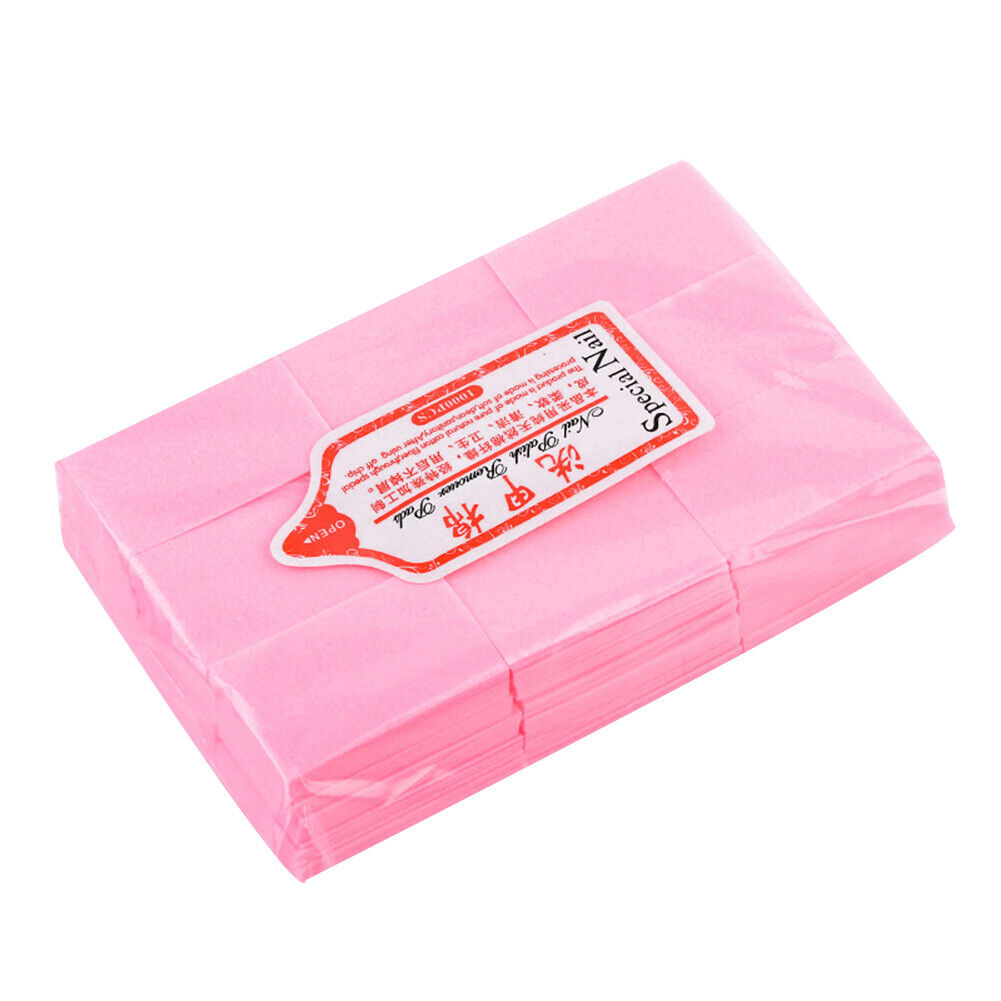 Disposable Nail Polish Remover Pad, 500pcs Fiber Nail Art Cleaning Tool Pink