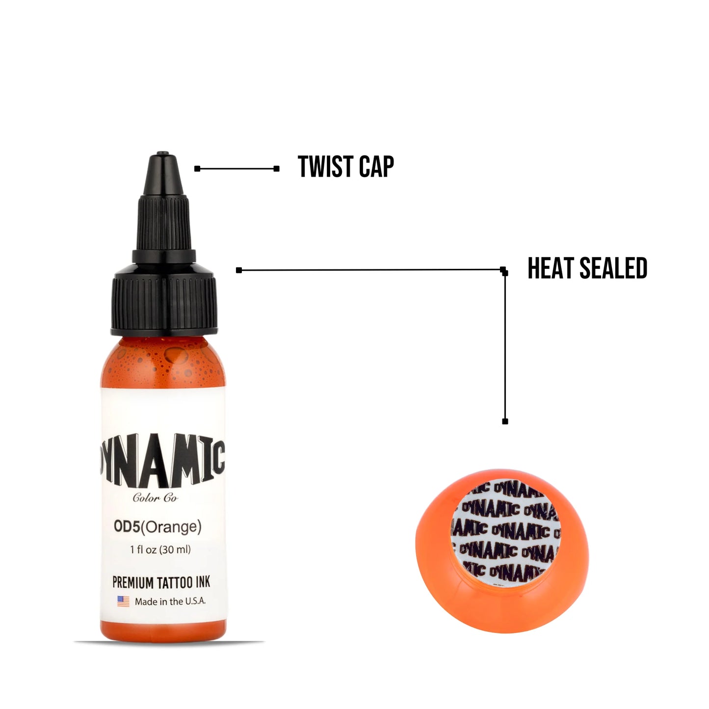 Dynamic Orange Tattoo Ink