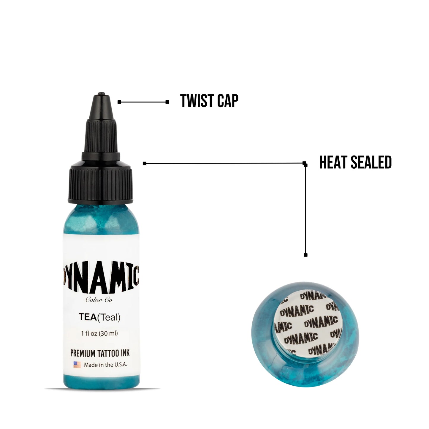 Dynamic Teal Tattoo Ink