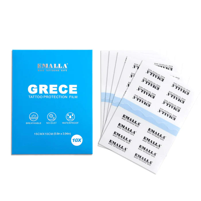 EMALLA Grece 0.02mm Tattoo Protection Film Pack of 10 (15cmx10cm)