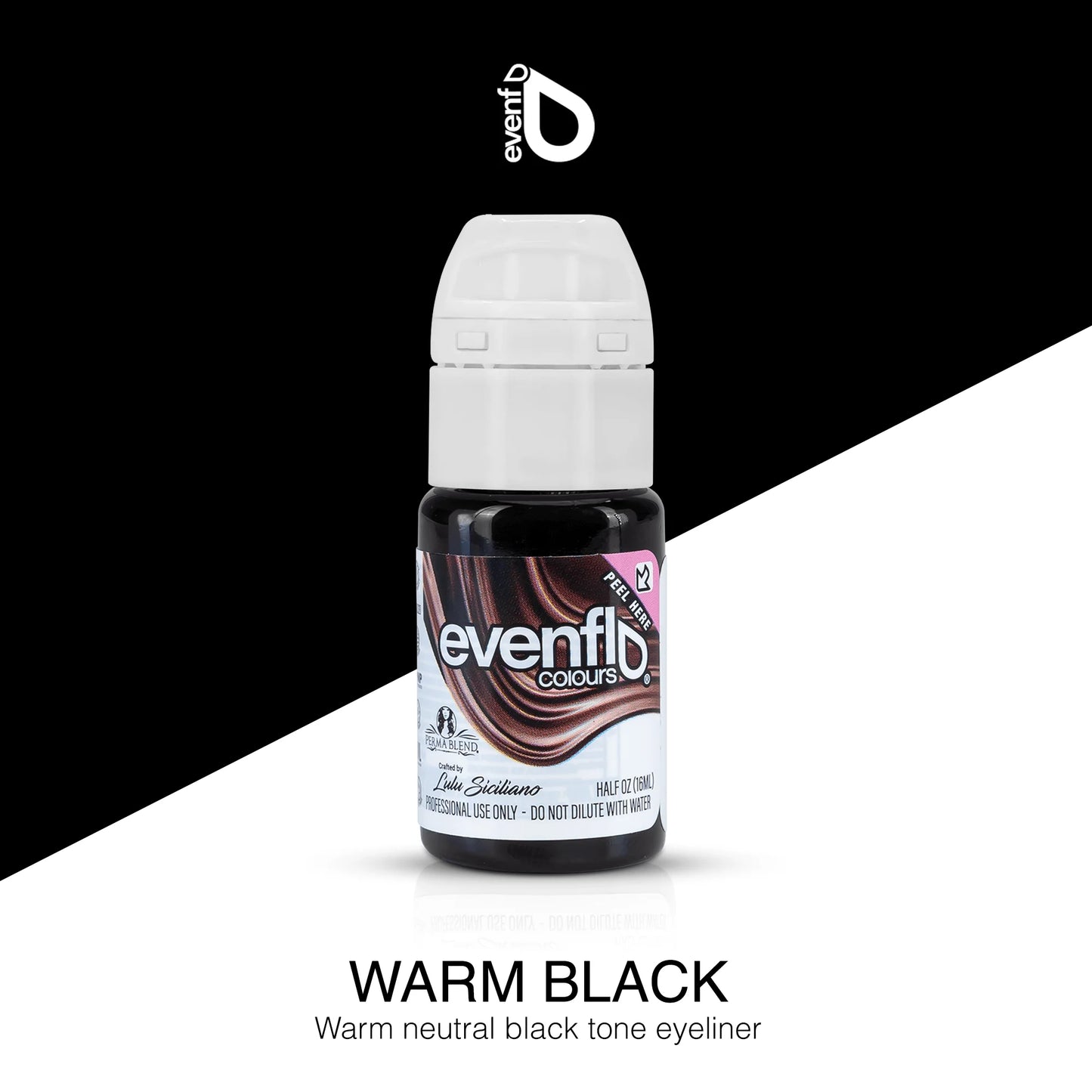 EVENFLO Warm Black Eyeliner Pigments Perma Blend 1/2oz Bottle
