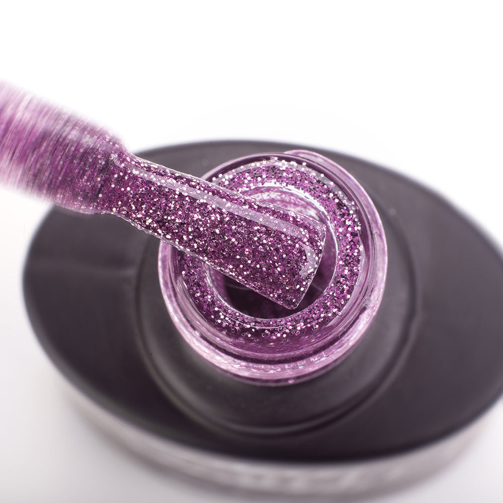 Gel Polish G017 Komilfo DeLuxe Series (pink-lilac with sparkles), 8 ml