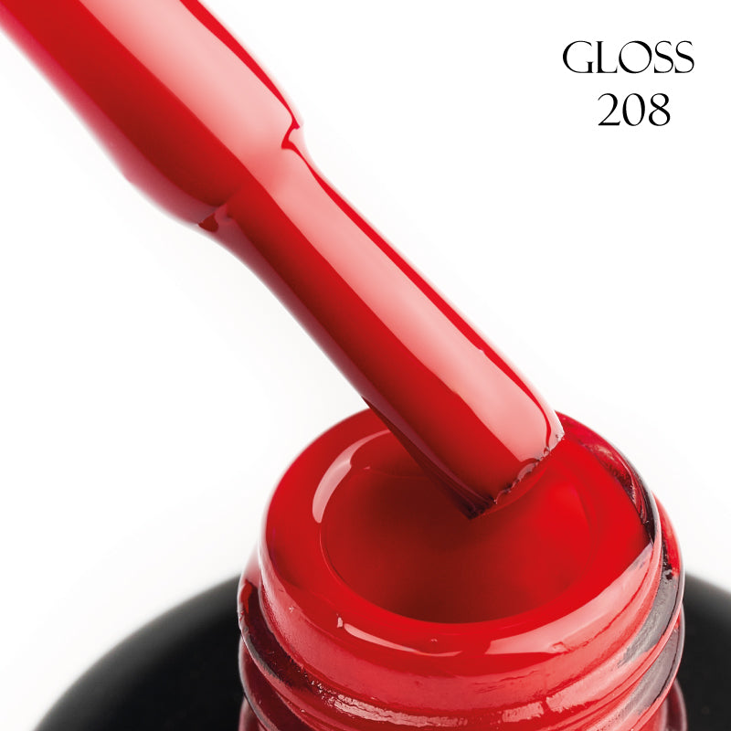 Gel polish 208 GLOSS (muted red), 11 ml