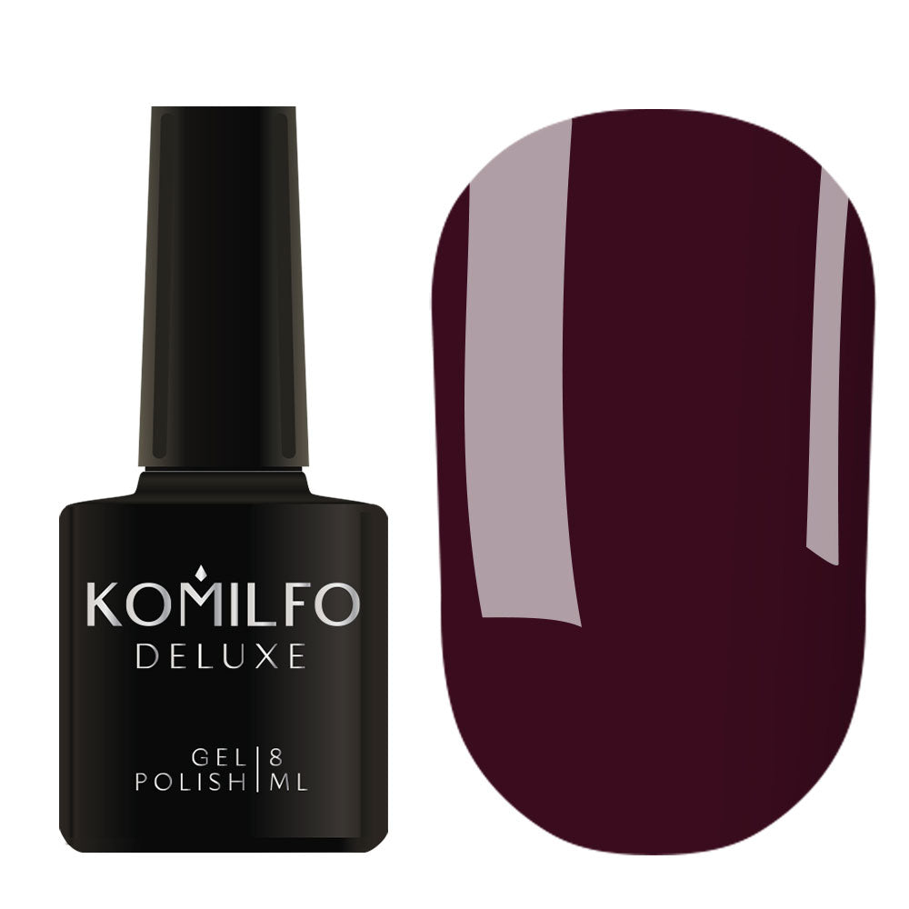 Gel Polish D303 Komilfo Deluxe Series Dusk Collection (burgundy eggplant, enamel), 8 ml