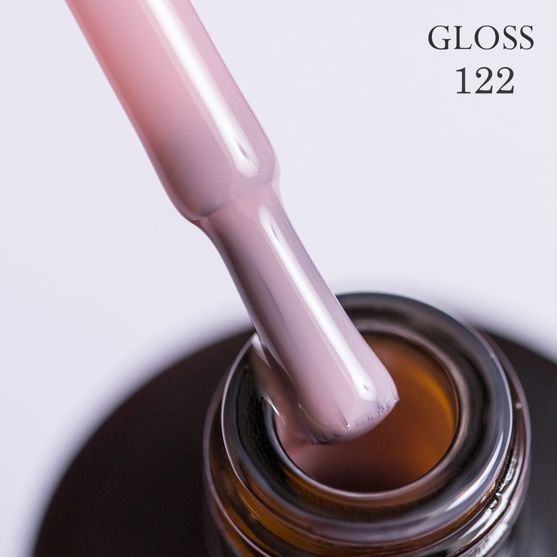 Gel polish 122 GLOSS (beige-pink camouflage), 11 ml