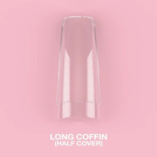 LunaMoon Gel Tips Coffin Long (Half Cover), 500pcs