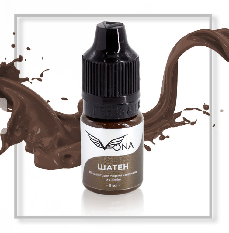 VONA Permanent Makeup Pigment Eyebrows Mineral Brown hair, 6 ml