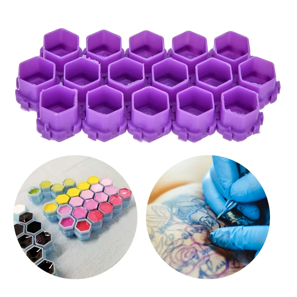 200Pcs Tattoo Ink Cups Honeycomb Shape Pigment