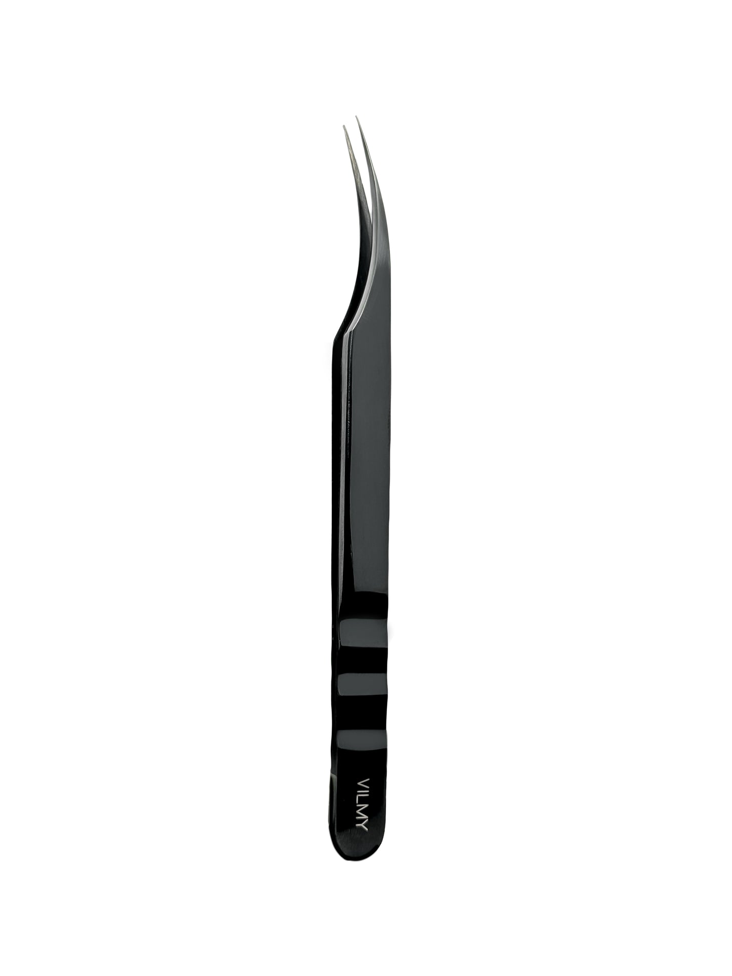 Tweezers for eyelash extensions VILMY (straight with a bend) V-13b Black