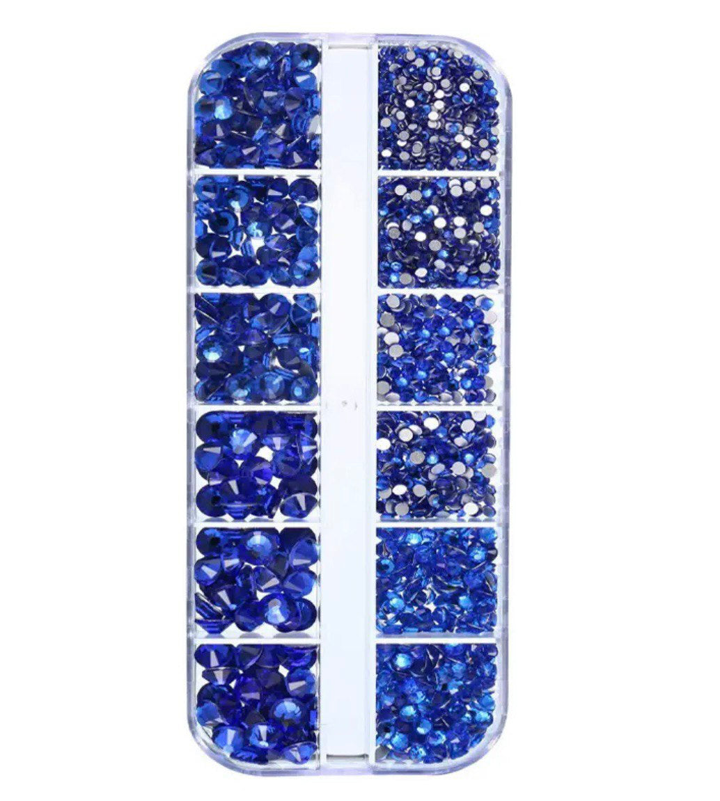 3D Blue Nail Sequins For Nail Art Decorations Mixed Size Glitter Flakes DIY French Charms Nail Accessories