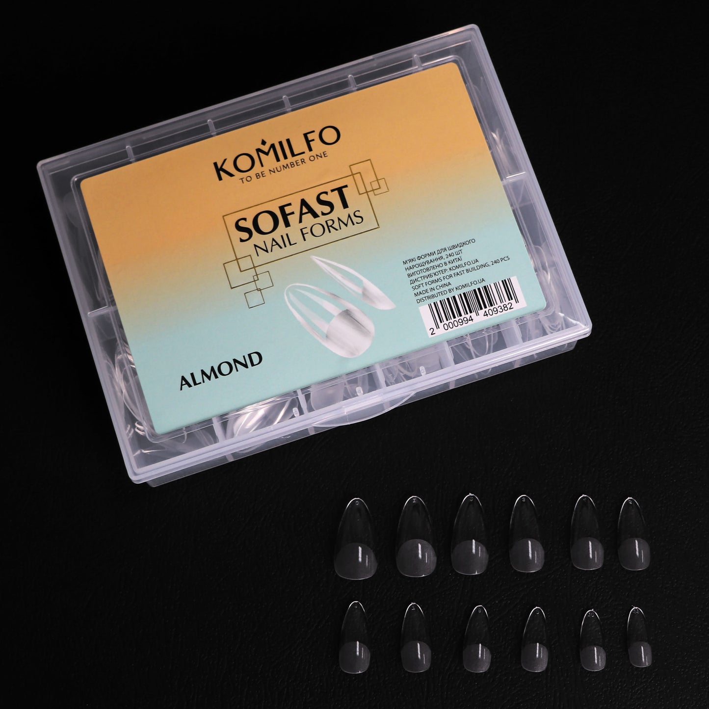 Komilfo SoFast Nail Forms Almond, 240 pcs