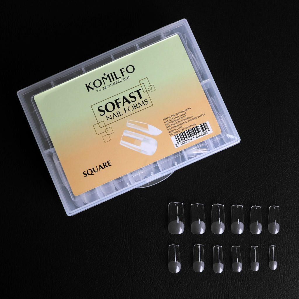 Komilfo SoFast Nail Forms Square, 240 pcs