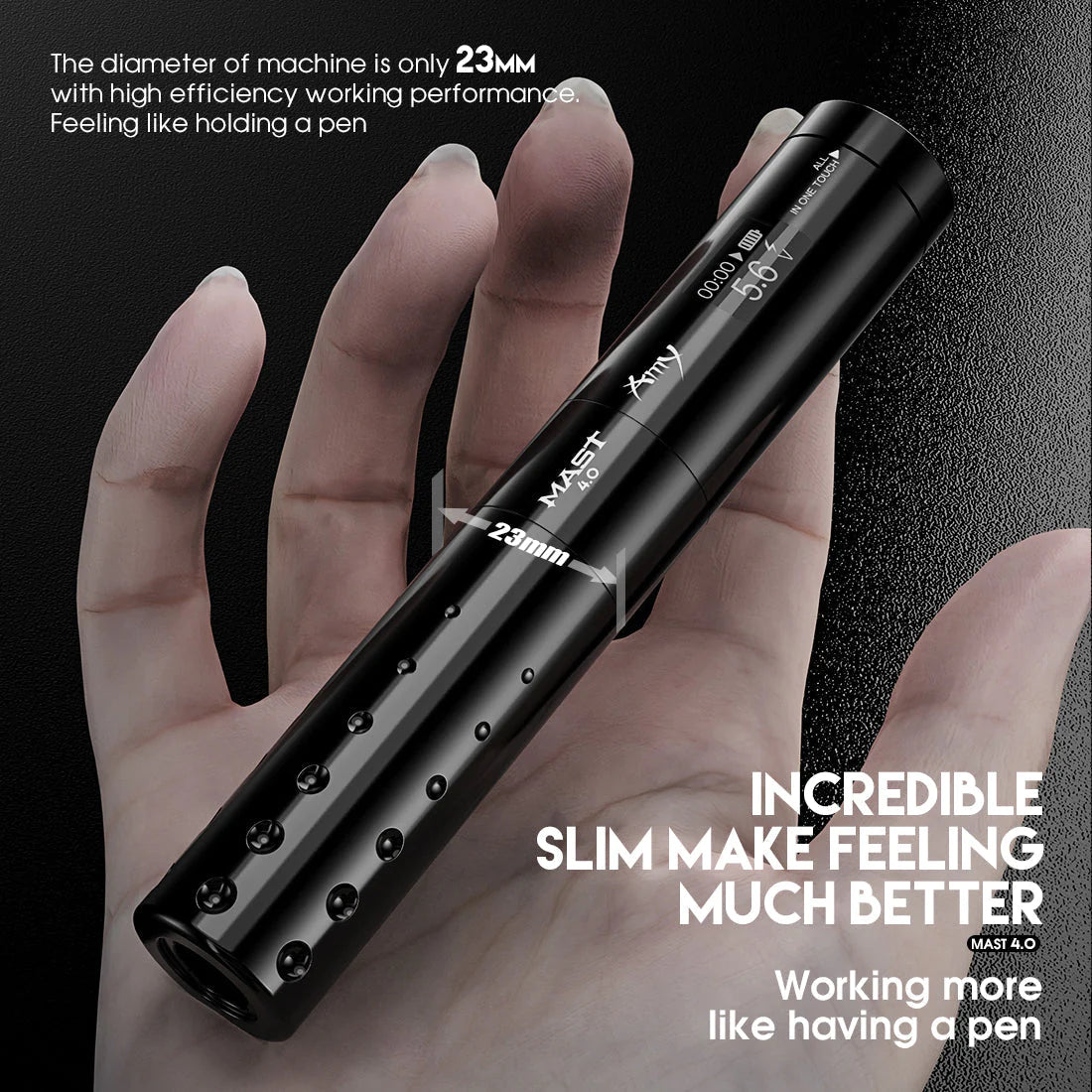 Mast Amy Wireless Tattoo Machine With 4MM Stroke Black (WQP036)