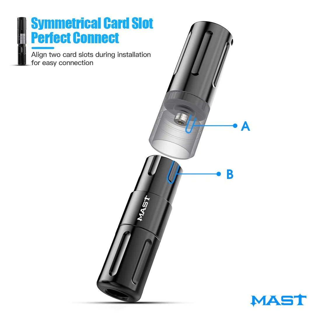 Mast Nano Wireless Rotary Pen Machine with Battery SMP Cartridge Short 3.2mm Stroke WQP006