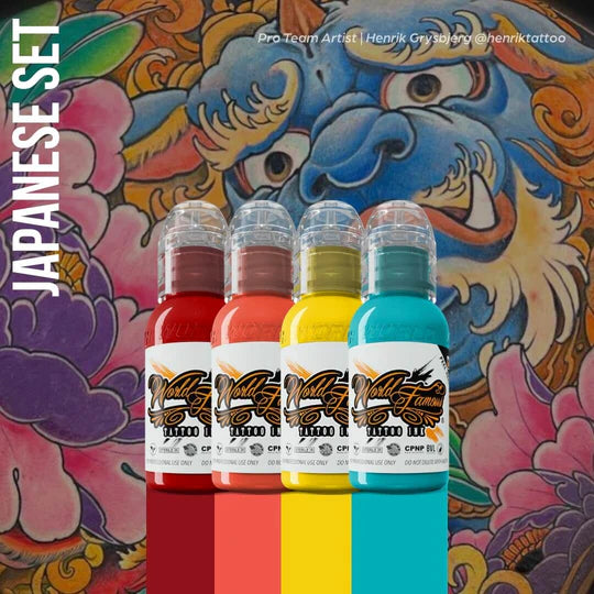 World Famous Japanese Mini Set 1oz Tattoo Ink 4 Colors